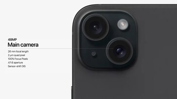 Apple ha aggiornato le specifiche della fotocamera principale dell'iPhone 15 e 15 Plus. (Fonte: Apple)