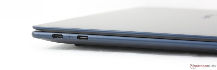 A sinistra: 2 porte USB-C 4.0 con DisplayPort 1.4 + Power Delivery