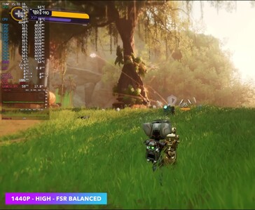 Ratchet & Clank: Rift Apart in esecuzione a 1440p con FSR Balanced su Steam Machine
