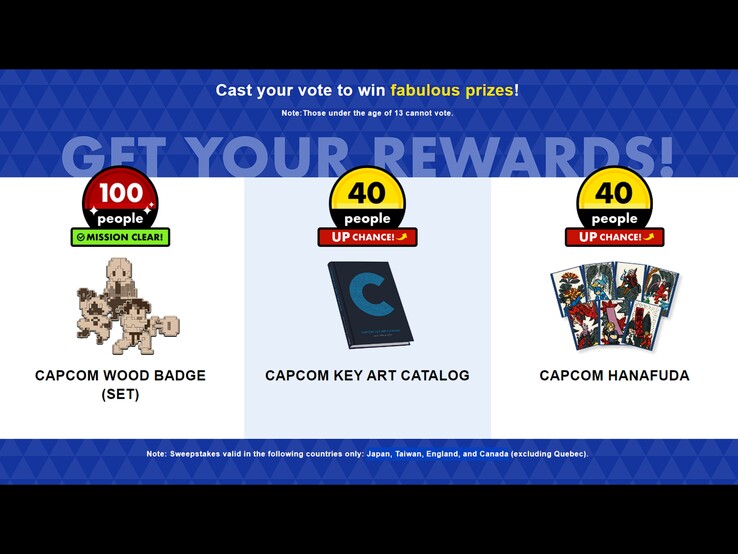 Con 50.040 partecipanti, Capcom vuole aumentare il numero di cataloghi di key art a 100. Con 100.040 partecipanti, saranno messi in palio anche 100 set di carte Hanafuda. (Fonte: Capcom)
