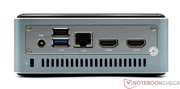 Posteriore, porta di rete (19 V; 4,74 A), 1x USB 3.2, 1x USB 2.0, 2,5G LAN, 2x HDMI 2.0