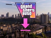 Banner per le dimensioni del file di GTA 6 con icona di download visibile
