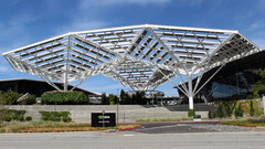 L’edificio che ospita la sede centrale di Nvidia Corp., situato a Santa Clara, in California