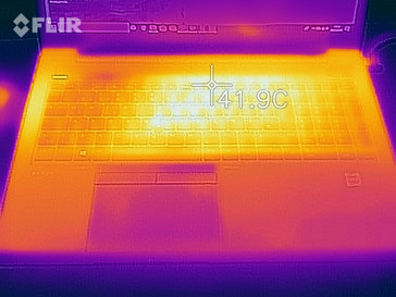 Distribuzione del calore lato superiore del case durante lo stress test