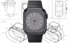 L&#039;orologio Apple del brevetto è dotato di un alloggiamento staccabile per una maggiore funzionalità. (Fonte immagine: Apple (Watch Series 8)/USPTO - modificato)