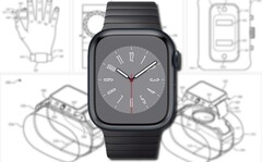 L'orologio Apple del brevetto è dotato di un alloggiamento staccabile per una maggiore funzionalità. (Fonte immagine: Apple (Watch Series 8)/USPTO - modificato)