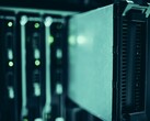 Primo piano dei rack dei server in un data center