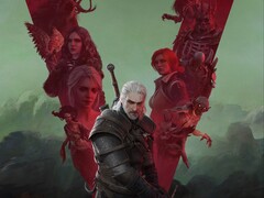 Immagine artistica di Geralt di The Witcher 3 e dei personaggi di supporto. (Fonte: CD Projekt Red)