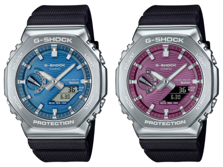Gli orologi Casio G-Shock GBM-2100A-2B (a sinistra) e GBM-2100A-4B (a destra). (Fonte: Casio)
