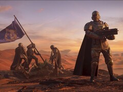 Un soldato in piedi con un'arma in Helldivers 2. (Fonte immagine: Arrowhead)