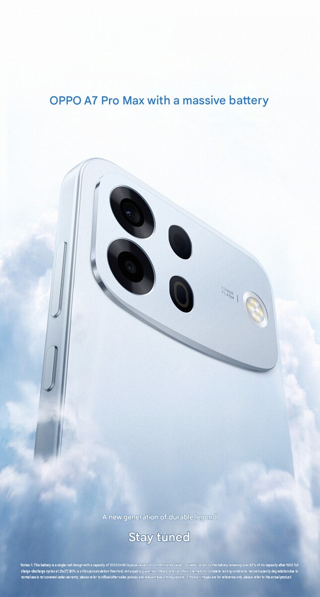 L'Oppo A7 Pro Max sarà presto disponibile con una batteria da 10.000 mAh