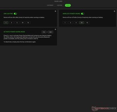 Impostazioni di alimentazione di Razer Joro Synapse