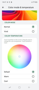 Impostazioni del colore del display (Fonte immagine: Screenshot - Sergey Tarasov - Notebookcheck)