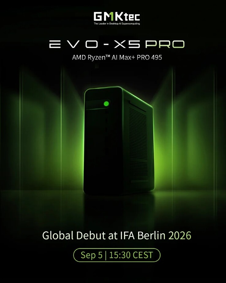 GMKtec ha reso noto che il mini-PC Evo X5 Pro sarà presentato all’IFA 2026.