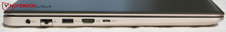 Left side: Power, LAN, USB-A 3.0, HDMI, USB-C 3.1