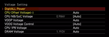 L'opzione CPU Offset Voltage abilitata dal nuovo aggiornamento del BIOS di MSI. (Fonte: MSI)