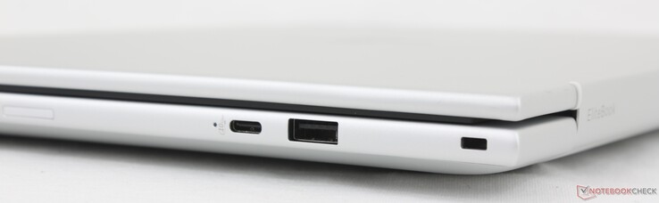 A destra: USB-C con DisplayPort 1.4 + Power Delivery (10 Gbps), USB-A (5 Gbps), Blocco di sicurezza, Nano-SIM (opzionale)