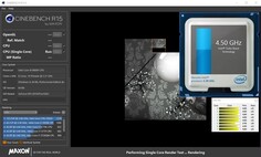 Informazioni CPU durante il benchmark Cinebench R15 Single 64Bit