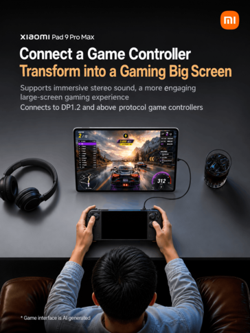 Gioco con il Xiaomi Pad 9 Pro Max utilizzando un controller