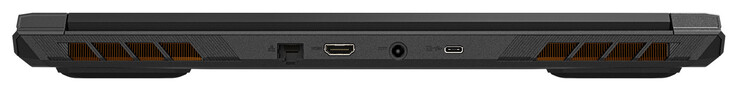 Posteriore: Gigabit Ethernet, HDMI 2.1, DC-in, USB 3.2 Gen 2 Type-C con uscita DisplayPort