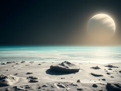 Un&#039;immagine che mostra un oceano e un pianeta nello spazio. (Fonte: Kyraxys - Pixabay)
