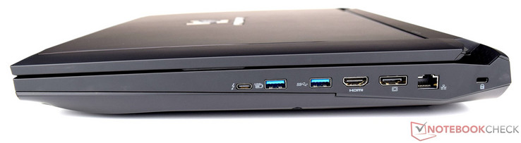 Right side: 2x USB-C 3.1, 2x USB 3.0, HDMI, DisplayPort, Ethernet, Kensington Lock