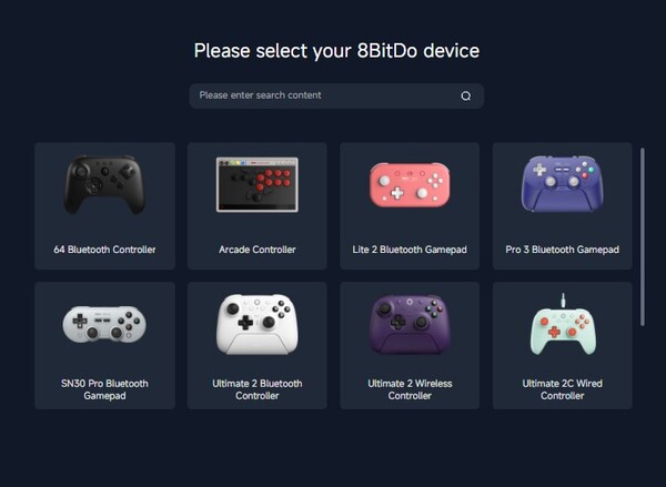 Attualmente lo strumento web supporta solo alcuni controller.