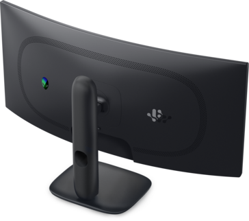 Monitor da gioco Alienware 34 a 240 Hz visto da dietro.