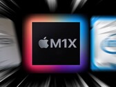 Le stime per l'Apple M1X lo vedono superare in velocità i suoi rivali AMD e Intel. (Fonte immagine: AMD/Apple/Intel - modificato)