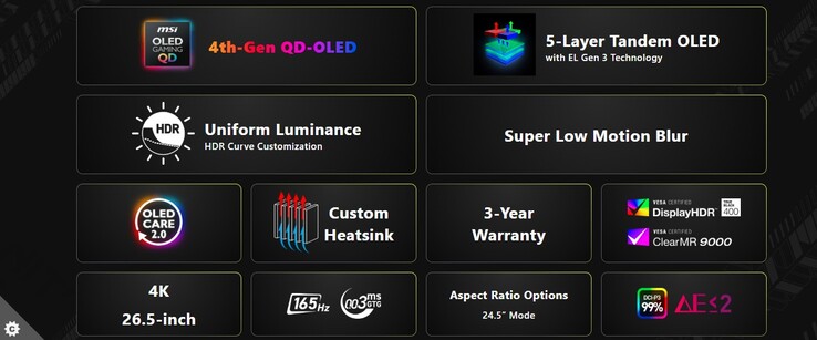 Punti salienti di MSI MAG 272UP QD OLED E16
