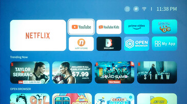 Yaber T1 Pro ha un menu principale facile da usare, con applicazioni per i servizi di streaming più diffusi. (Fonte: Notebookcheck)