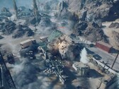 Un elicottero d'attacco spara e distrugge un edificio in Battlefield 6. (Fonte immagine: Battlefield su YouTube, screenshot)