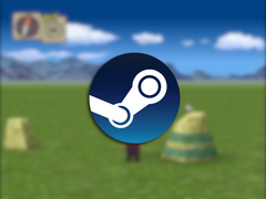 Una schermata di gioco con il logo di Steam sovrapposto.