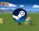 Una schermata di gioco con il logo di Steam sovrapposto.