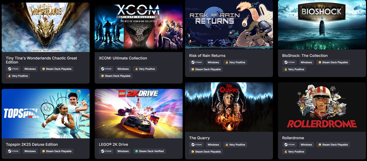 Tutto ciò che è incluso in The 2K Collection (Fonte: Green Man Gaming)