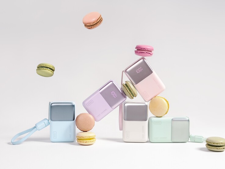 Il power bank INIU Pocket Rocket P50 è disponibile in sei opzioni di colore, tra cui nero, azzurro, verde chiaro, bianco chiaro, viola chiaro e rosa chiaro (fonte: INIU)