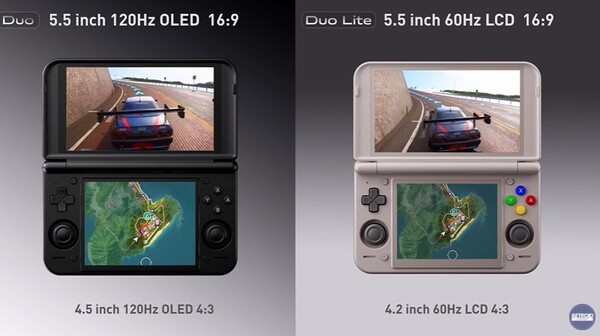 Il Retroid Pocket Duo sarà dotato di display OLED a 120 Hz, mentre il Pocket Duo Lite avrà pannelli LCD a 60 Hz.