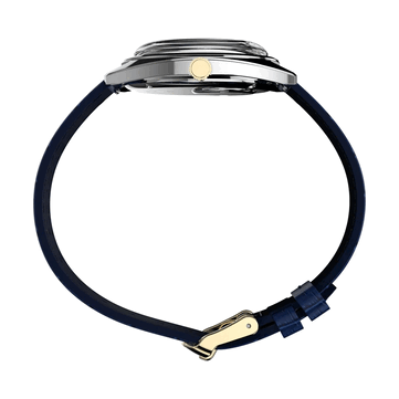 Vista laterale del Timex Q 1976 Day and Date