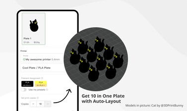 Layout automatico con più copie (Fonte: MakerWorld)