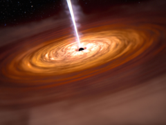 Un buco nero supermassiccio al centro di una galassia. Nella foto, un rendering concettuale di un buco nero. (Fonte dell&#039;immagine: NASA, ESA, CSA, Joseph Olmsted (STScI))