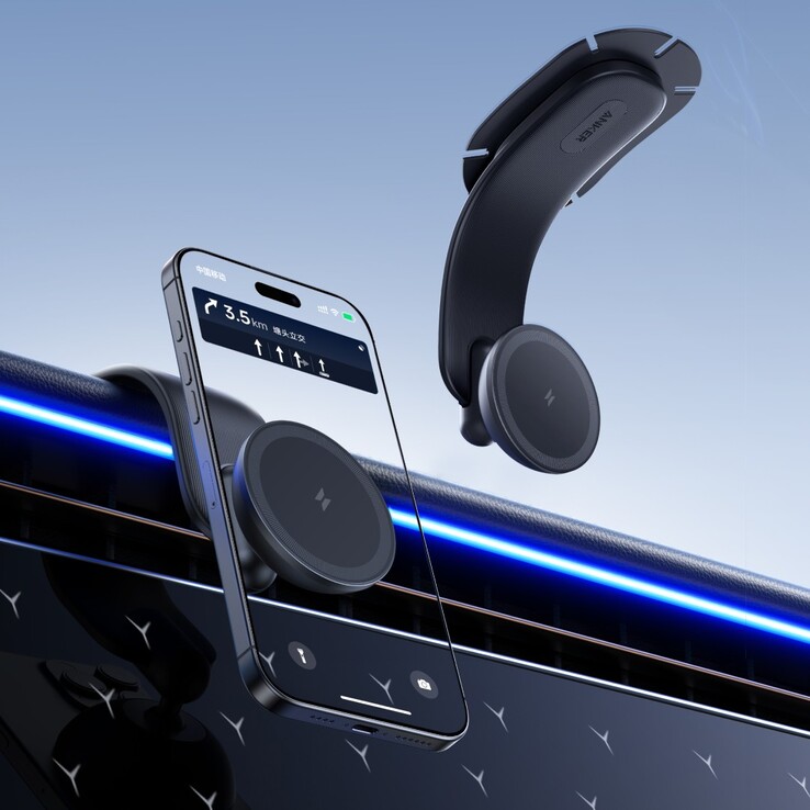 Il caricatore da auto wireless Anker Nano (pad magnetico e staccabile). (Fonte: Anker)