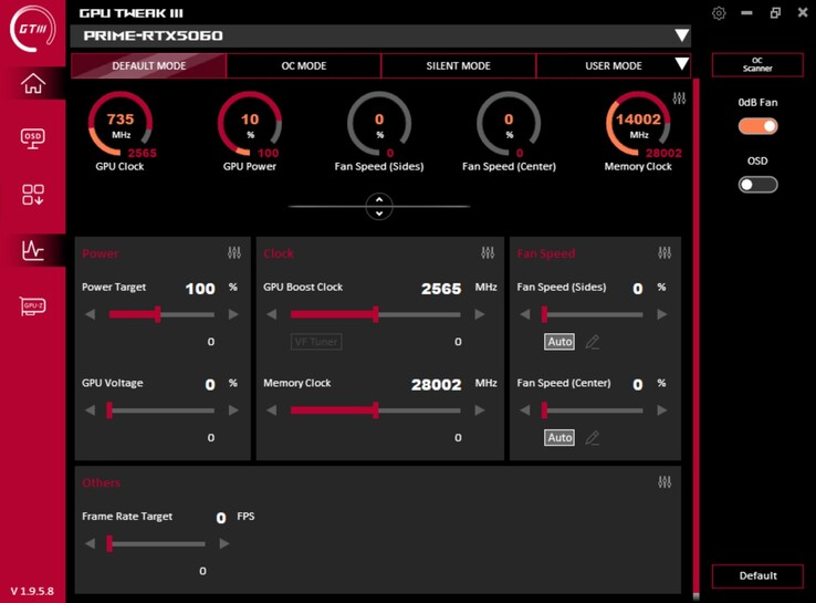 GPU Tweak III (modalità standard)
