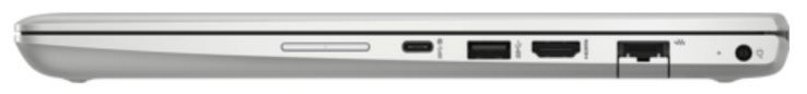 Lato destro: tasti volume, USB 3.1 Type-C Gen 1, USB 3.0 Type-A, HDMI 1.4b, presa di alimentazione