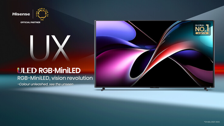 Il televisore Hisense 116UX Mini-LED RGB. (Fonte: Hisense)