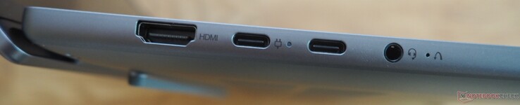 lato sinistro: HDMI, 2x USB-C 3.1 Gen2 (DP 1.4 + PD), audio