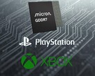 I loghi di PlayStation e Xbox si vedono sotto la DRAM GDDR7 di Micron (Fonte immagine: Micron, Sony PlayStation, Xbox Gaming con modifiche)
