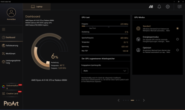 Opzioni GPU di ProArt Creator Hub