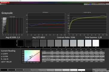 Scale di grigi (schema di colore "Vivid", temperatura di colore "Warm", spazio di colore target DCI-P3)