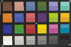 ColorChecker: Il colore di riferimento è nella metà inferiore del rettangolo.