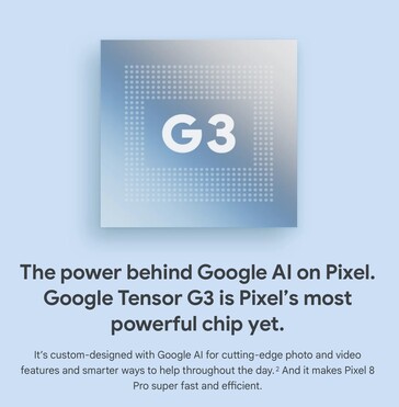 Affermazioni di marketing di Google Tensor G3. (Fonte: Google)